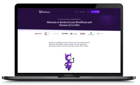 Bertha website displayed on a Macbook