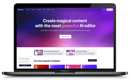 Cohesive website displayed on a Macbook