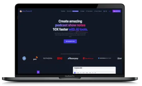 Easy-Peasy.AI website displayed on a Macbook