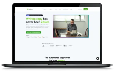 Headlime website displayed on a Macbook