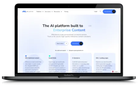Mark Copy website displayed on a Macbook