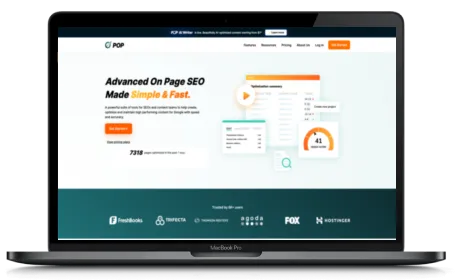 Page Optimizer Pro website displayed on a Macbook