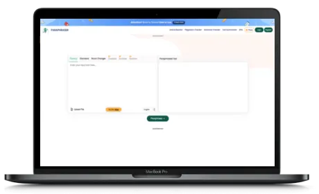 Paraphraser.io website displayed on a Macbook
