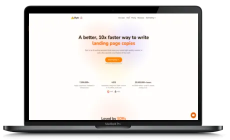 Rytr website displayed on a Macbook
