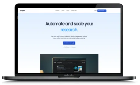 Shopia website displayed on a Macbook
