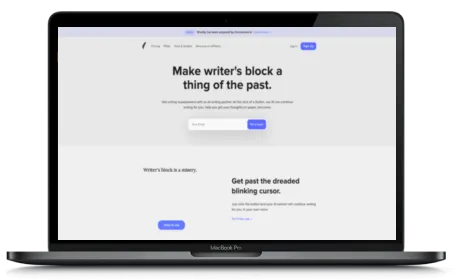 Shortly AI website displayed on a Macbook