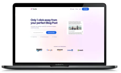Texta website displayed on a Macbook