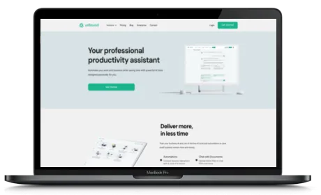 UnboundAI website displayed on a Macbook