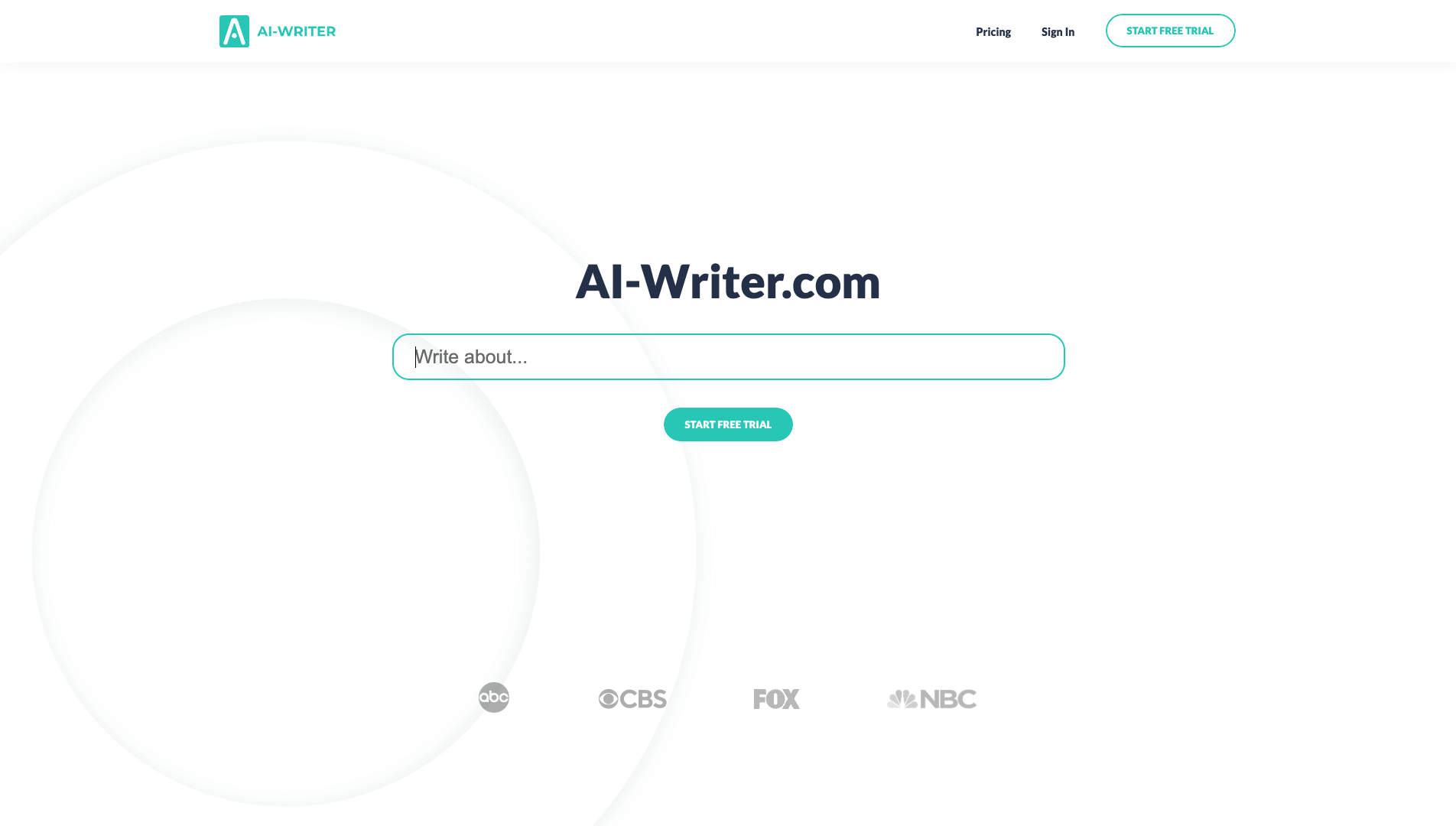 Screenshot of the AI-Writer website