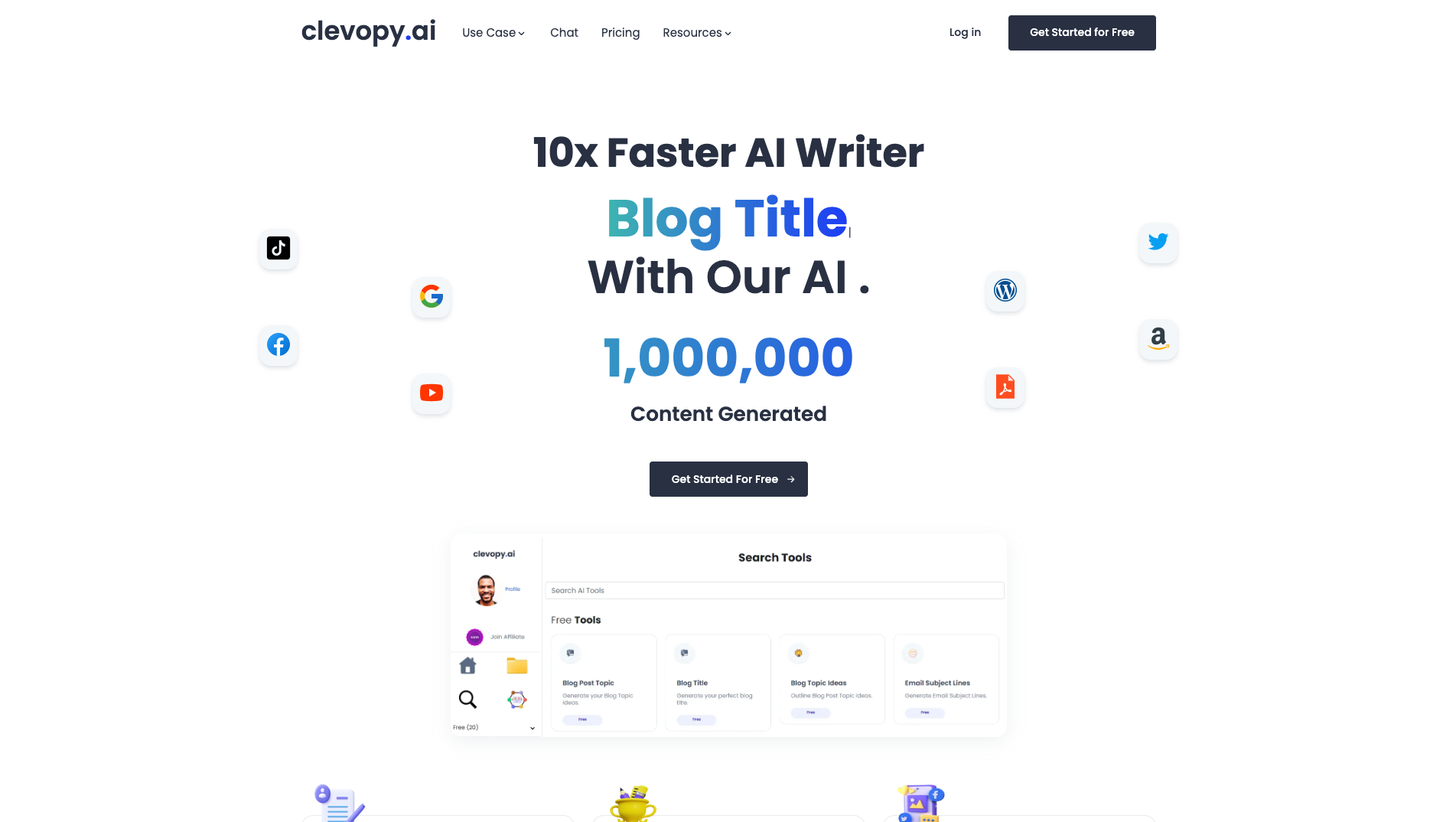Screenshot of Clevopy.AI Homepage
