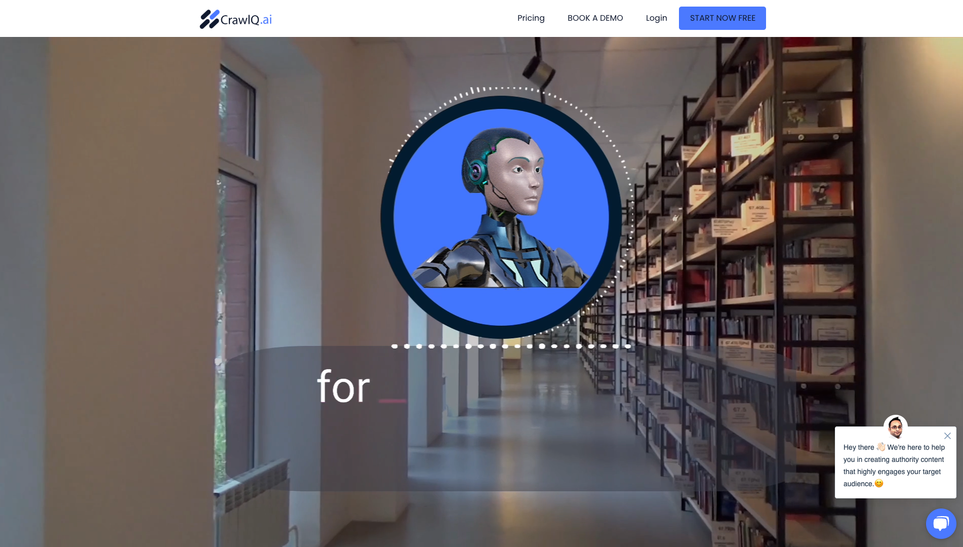 Screenshot of the CrawlQ website