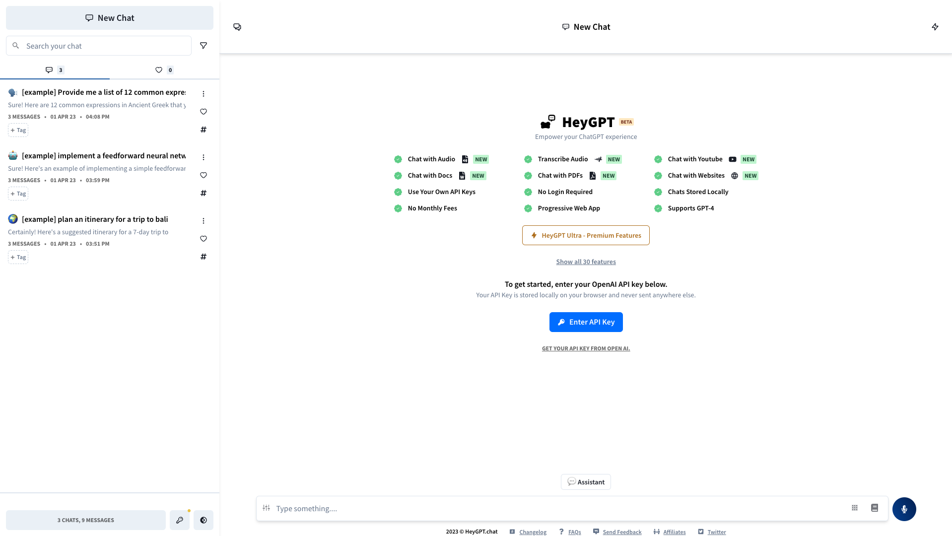 Screenshot of the HeyGPT website