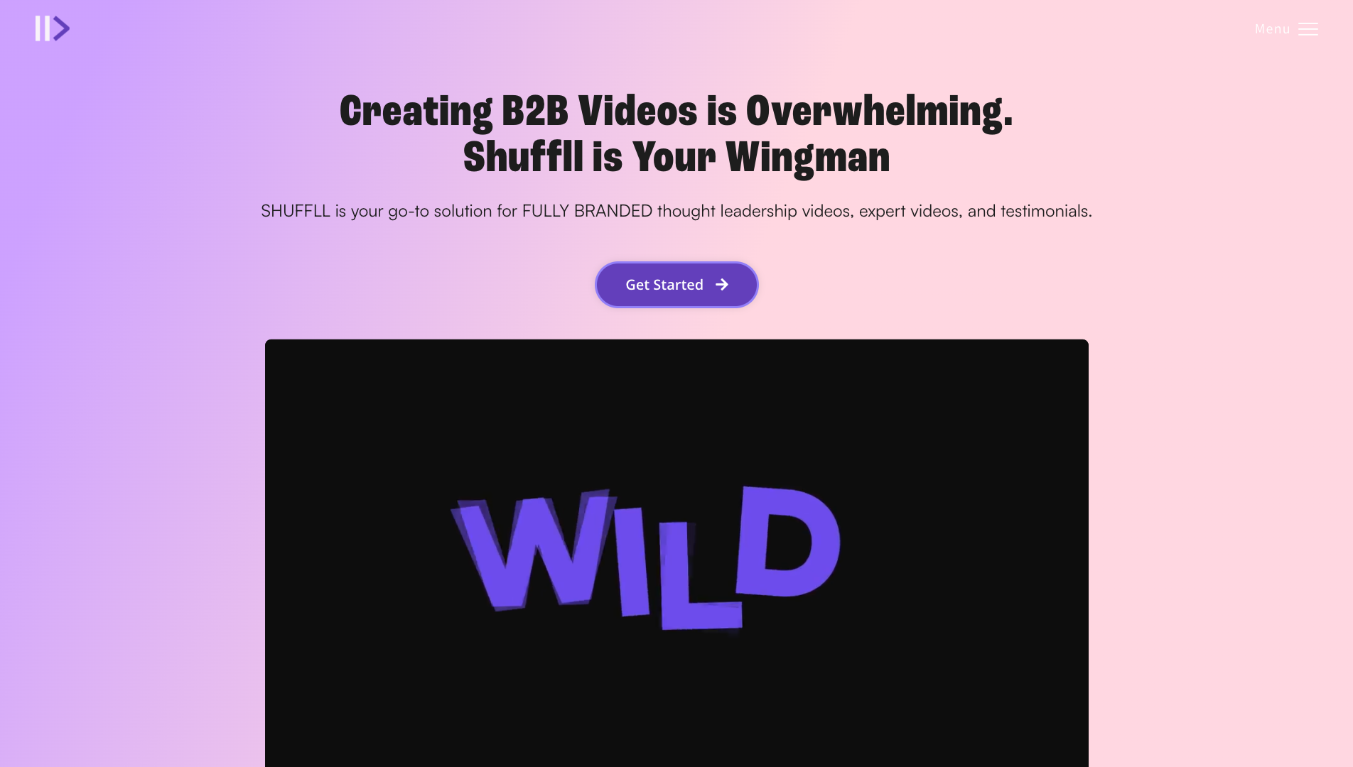 Screenshot of the Shuffll website
