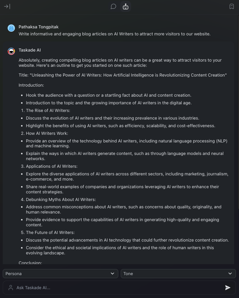 Prompt Response Example